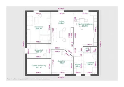 Plan piętra w obiekcie Apartament w willi Karczyn - noclegi dla miłośników natury i spokoju