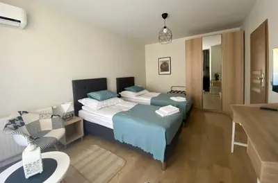 Łóżko lub łóżka w pokoju w obiekcie Wrocław Premium Apartment 4You