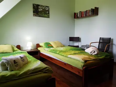 Łóżko lub łóżka w pokoju w obiekcie Kamienna Polana