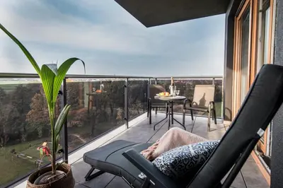 Balkon lub taras w obiekcie Panorama Suite - Top Apartment - Gliwice - bezpłatny parking