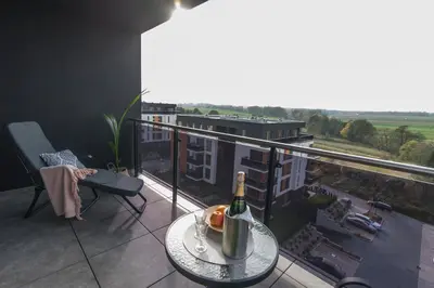 Balkon lub taras w obiekcie Panorama Suite - Top Apartment - Gliwice - bezpłatny parking