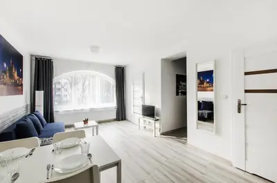 Telewizja i/lub zestaw kina domowego w obiekcie Wroclaw Central City Apartments- Self Check-in 24h, WiFi