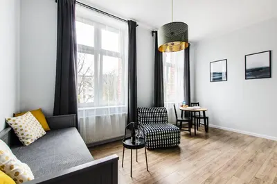 Część wypoczynkowa w obiekcie Wroclaw Central City Apartments- Self Check-in 24h, WiFi
