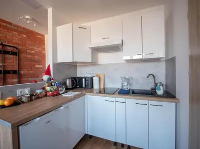 Kuchnia lub aneks kuchenny w obiekcie Modern studio in the city center of Wroclaw!