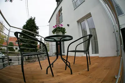 Balkon lub taras w obiekcie Apartamenty Lawendowy Zakątek 1