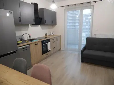 Kuchnia lub aneks kuchenny w obiekcie Apartament nad Odrą II