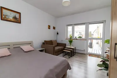 Łóżko lub łóżka w pokoju w obiekcie Apartament u Andrzeja
