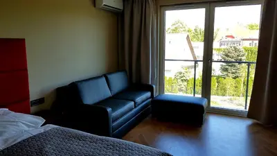 Część wypoczynkowa w obiekcie Apartament Wrocław Marina nad Odrą 29