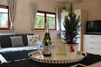 Telewizja i/lub zestaw kina domowego w obiekcie Domek na górce