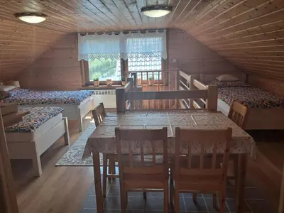Kuchnia lub aneks kuchenny w obiekcie Drewniany Domek Daria i Tomek 2 domki na 8 osób