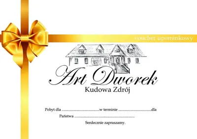 Certyfikat, podpis lub inny dokument wystawiony w obiekcie Pokoje Gościnne Art- Dworek