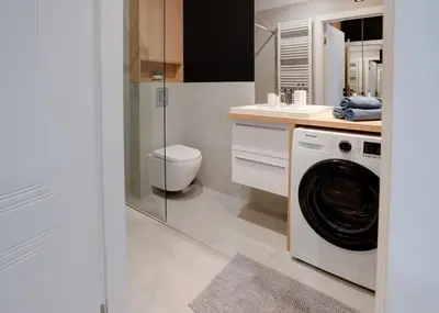 Łazienka w obiekcie Apartament Kępa Mieszczańska - Old Town- free Parking - 15 min do Rynku