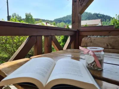 Widok na góry z tego domu wakacyjnego