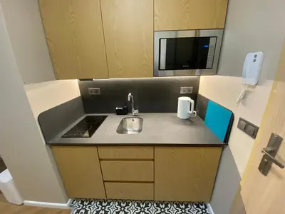 Kuchnia lub aneks kuchenny w obiekcie Apartament Wrocław Marina nad Odrą 7