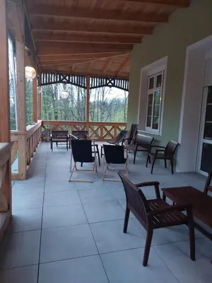 Balkon lub taras w obiekcie Szwajcarka Willa z sauną i jacuzzi