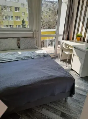 Łóżko lub łóżka w pokoju w obiekcie Blue River - Niedzwiedzia