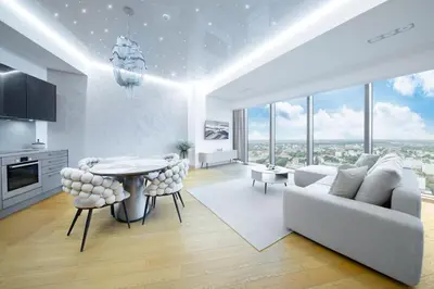 Telewizja i/lub zestaw kina domowego w obiekcie Apartamenty Sky Tower by BQQK