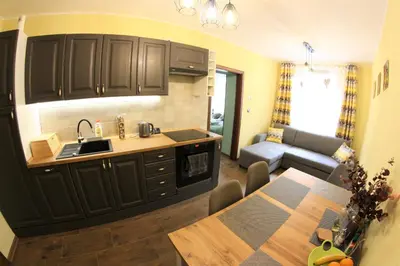 Kuchnia lub aneks kuchenny w obiekcie Apartamenty Zielone Centrum