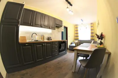 Kuchnia lub aneks kuchenny w obiekcie Apartamenty Zielone Centrum