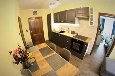 Kuchnia lub aneks kuchenny w obiekcie Apartamenty Zielone Centrum
