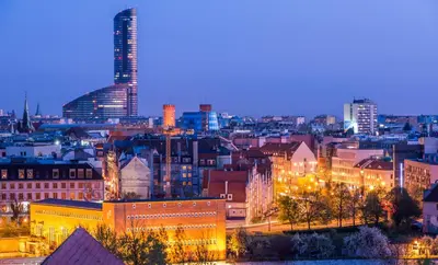 Widok na miasto Wrocław z tego apartamentu