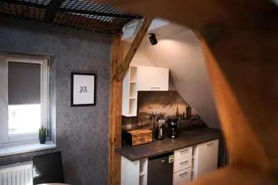 Kuchnia lub aneks kuchenny w obiekcie JDK Apartamenty Legionów 40m2 5-osobowy