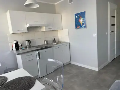 Kuchnia lub aneks kuchenny w obiekcie APARTAMENT OŚ. ZŁOTE 4B