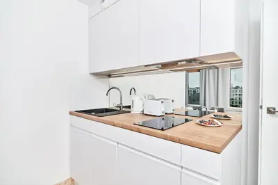 Kuchnia lub aneks kuchenny w obiekcie Apartments Wroclaw Pulaskiego by Noclegi Renters