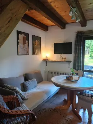 Telewizja i/lub zestaw kina domowego w obiekcie Domek Przyjacielówka Miejsce Ciszy Czarna Góra Sienna Janowa Góra