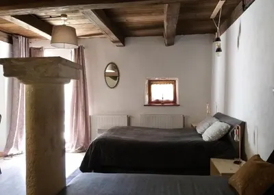 Łóżko lub łóżka w pokoju w obiekcie Pokoje Gościnne Thank You Life, Apartament 1 Feel Good