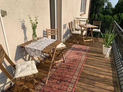Balkon lub taras w obiekcie Apartamenty Toszeckie LUX