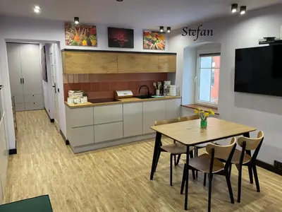Kuchnia lub aneks kuchenny w obiekcie Słoneczne Apartamenty