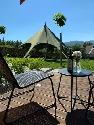 Widok na góry z tego domku letniskowego