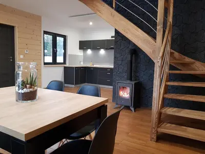 Plan piętra w obiekcie Osada Orlica klimatyczne domki z widokiem na góry i termalnym SPA sauna jacuzzi 4 km od Zieleniec Ski Arena