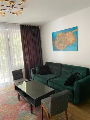 Część wypoczynkowa w obiekcie Green Sofa Apartment