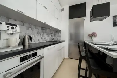 Kuchnia lub aneks kuchenny w obiekcie Apartment Wrocław Atal Tower by Noclegi Renters