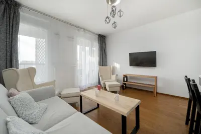 Telewizja i/lub zestaw kina domowego w obiekcie Apartment Wrocław Atal Tower by Noclegi Renters