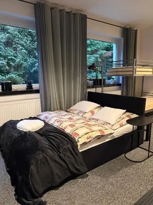 Łóżko lub łóżka w pokoju w obiekcie Apartament Pod Kukułką PARKING FREE