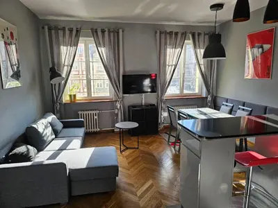 Telewizja i/lub zestaw kina domowego w obiekcie Rynek Market Square Tectum Apartments