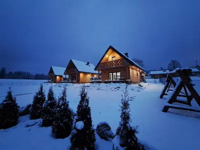 Obiekt Osada Orlica klimatyczne domki z widokiem na góry i termalnym SPA sauna jacuzzi 4 km od Zieleniec Ski Arena zimą