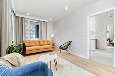 Część wypoczynkowa w obiekcie Elegant Apartments Gwiaździsta with FREE GARAGE Wrocław by Noclegi Renters