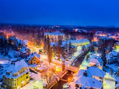 Obiekt Apartament z Widokiem na Park zimą