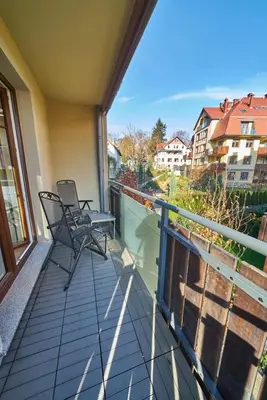 Balkon lub taras w obiekcie LAGUNA Apartament 9 Willa Ogrodowa