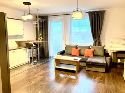 Część wypoczynkowa w obiekcie Modern Calm Studio, Wroclaw