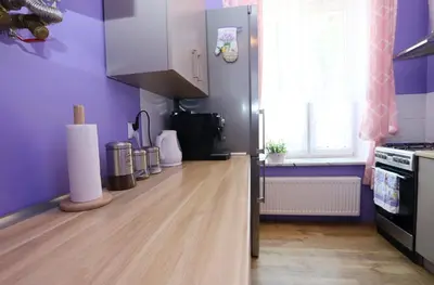 Kuchnia lub aneks kuchenny w obiekcie Apartament Lawendowy