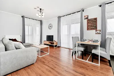 Część wypoczynkowa w obiekcie Apartment Wroclaw Sikorskiego with FREE GARAGE by Renters Prestige