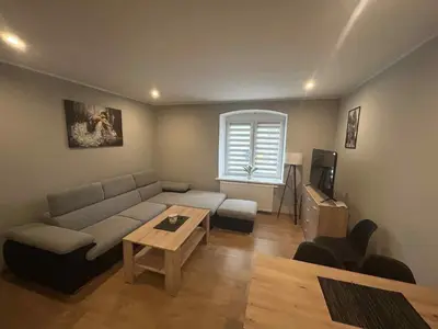 Telewizja i/lub zestaw kina domowego w obiekcie Apartament u Wojtusia