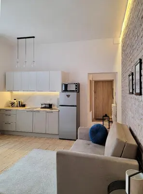 Kuchnia lub aneks kuchenny w obiekcie Apartament Za Murami Gliwice