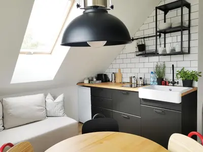Kuchnia lub aneks kuchenny w obiekcie Apartament Wrzosowa 25