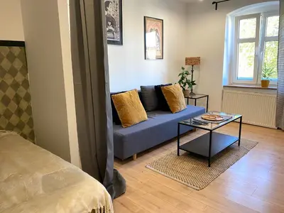 Część wypoczynkowa w obiekcie Lemuria Apartament Szkolna centrum